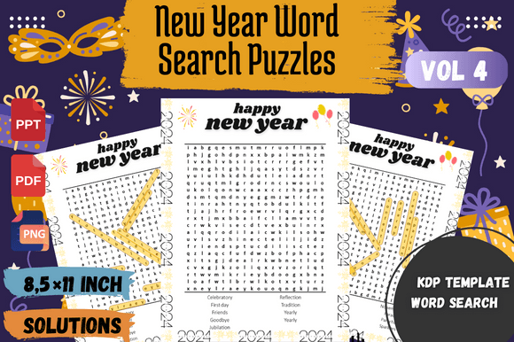Beyond Puzzles: The Design and Business Appeal of New Year Word Search Graphics