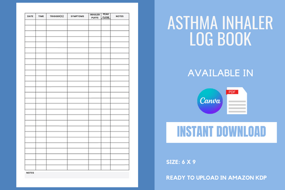 The Essential Guide to Profiting with an Asthma Inhaler Log Book KDP Interior